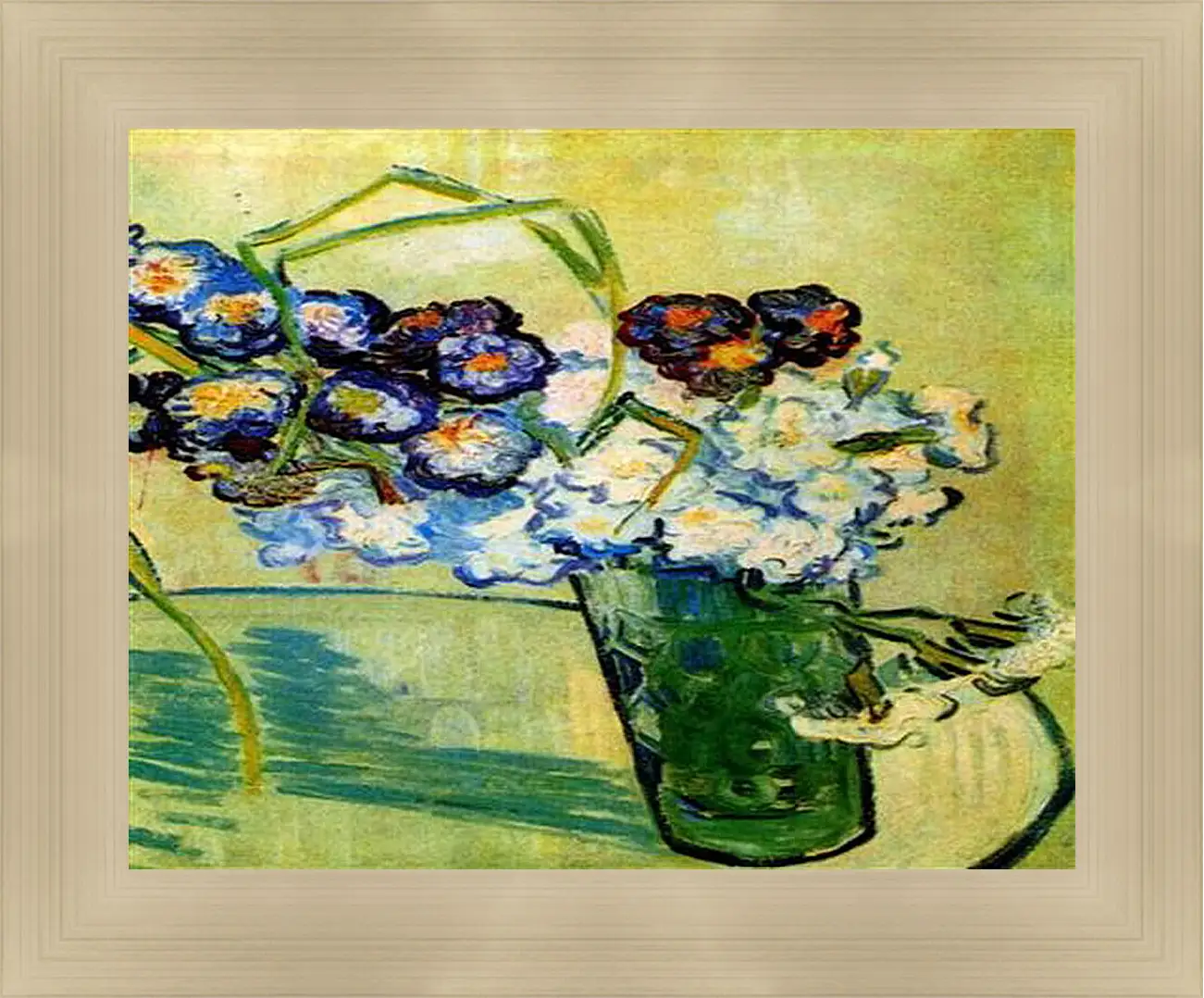 Картина в раме - Still Life Glass with Carnations. Винсент Ван Гог