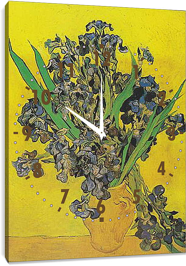 Часы картина - Irises - Ирисы. Винсент Ван Гог
