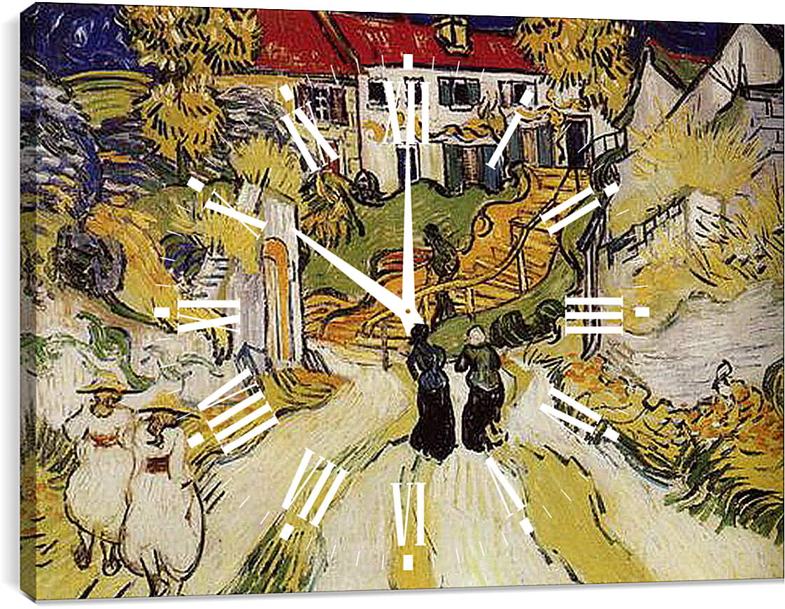 Часы картина - Улица и лестница в Овере. Винсент Ван Гог