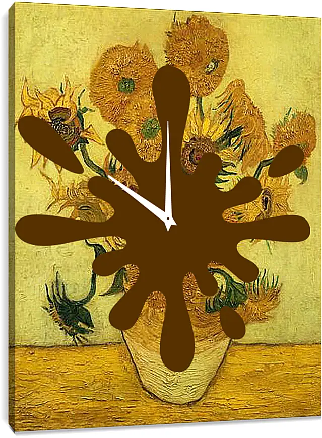 Часы картина - Sunflowers - Подсолнухи. Винсент Ван Гог