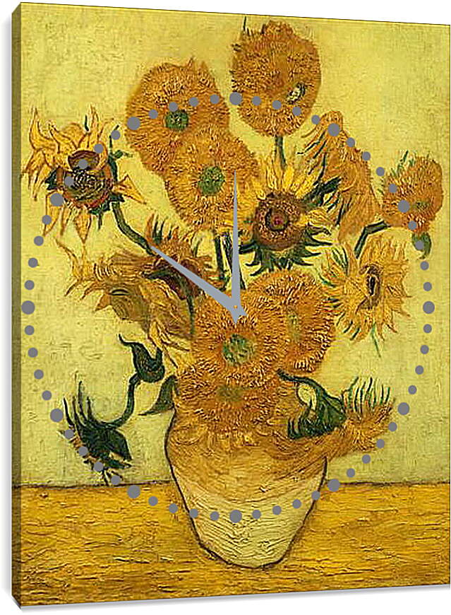 Часы картина - Sunflowers - Подсолнухи. Винсент Ван Гог