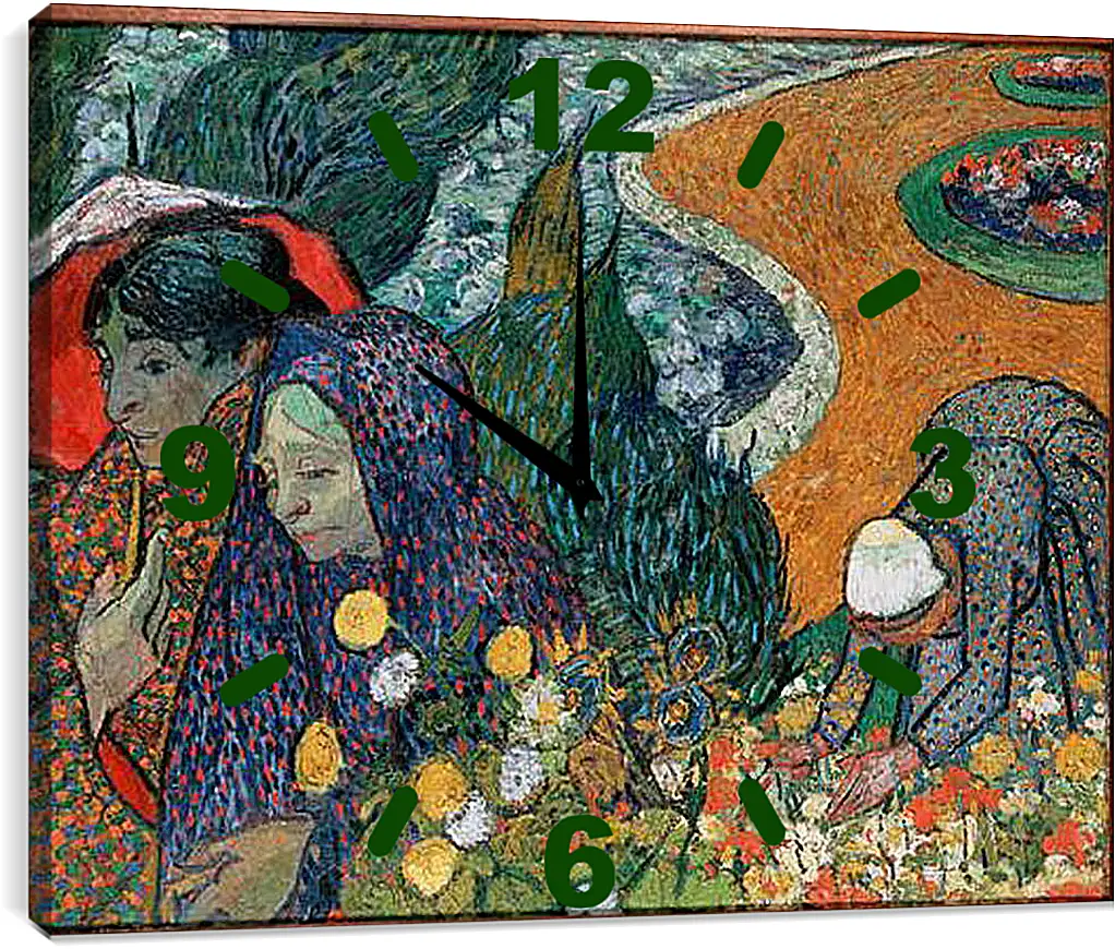 Часы картина - Spaziergang in Arles. Винсент Ван Гог