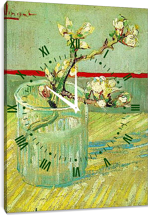 Часы картина - Mandelbluetenzweig. Винсент Ван Гог