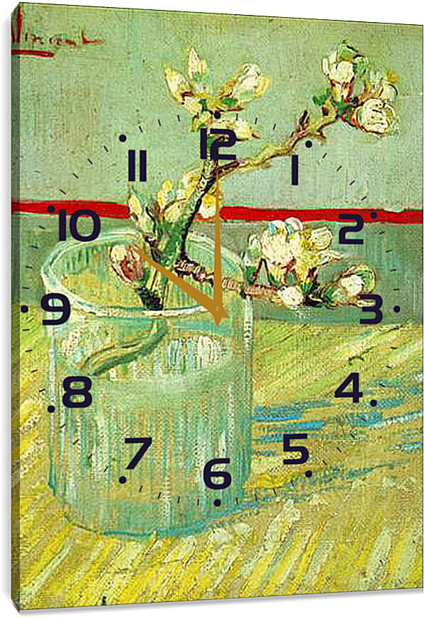 Часы картина - Mandelbluetenzweig. Винсент Ван Гог