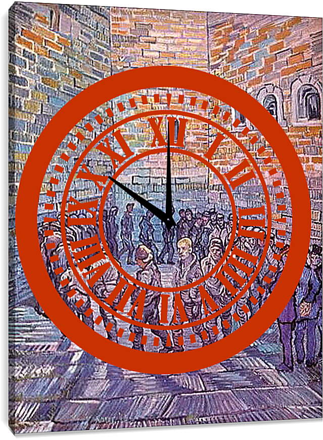 Часы картина - Die Runde der Gefangenen. Винсент Ван Гог