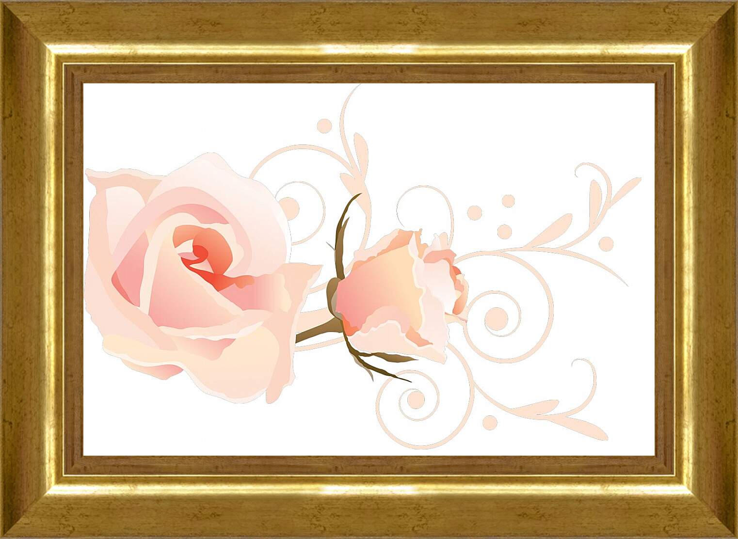 Картина в раме - Розы