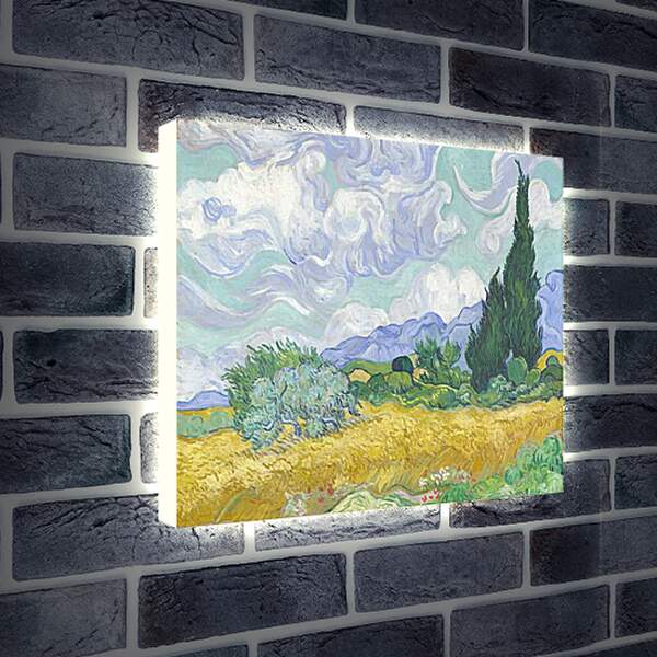 Лайтбокс световая панель - A Wheatfield with Cypresses. Винсент Ван Гог