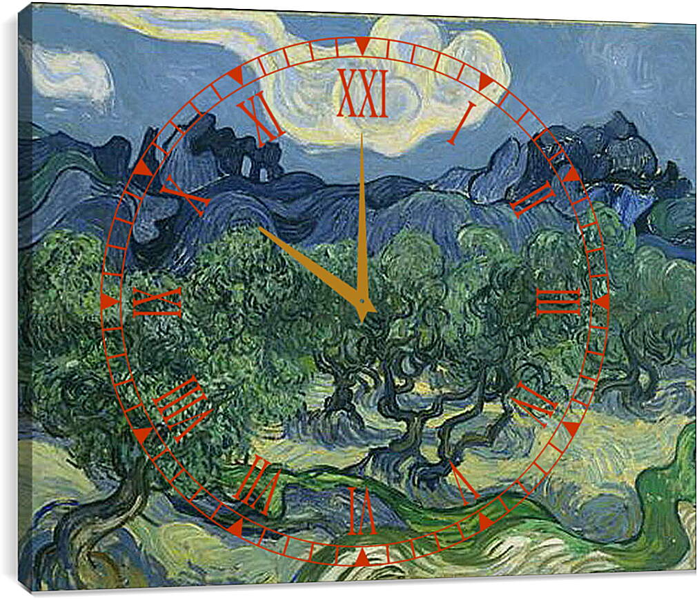 Часы картина - The Olive Trees. Винсент Ван Гог
