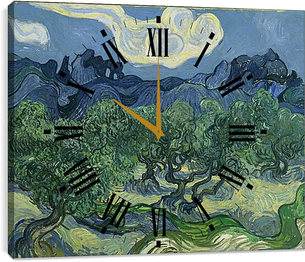 Часы картина - The Olive Trees. Винсент Ван Гог