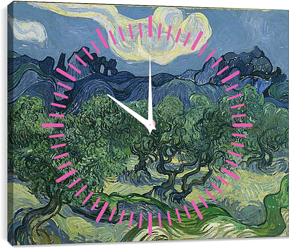 Часы картина - The Olive Trees. Винсент Ван Гог