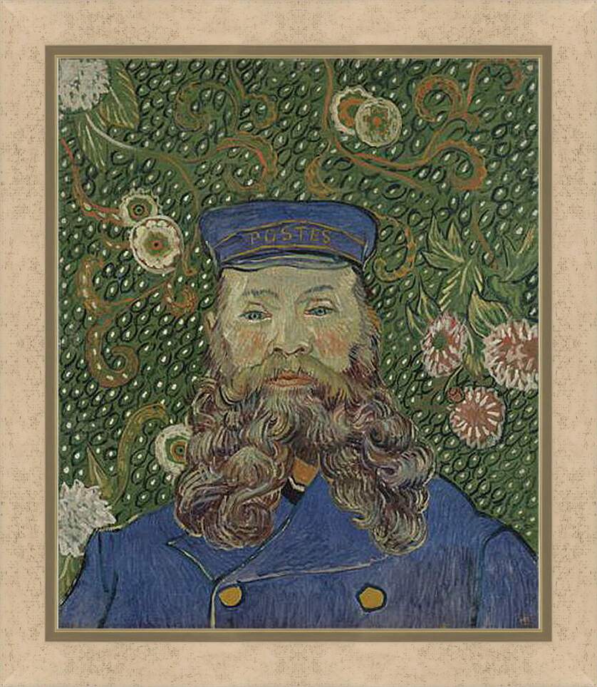 Картина в раме - Portrait of the Postman Joseph Roulin. Винсент Ван Гог