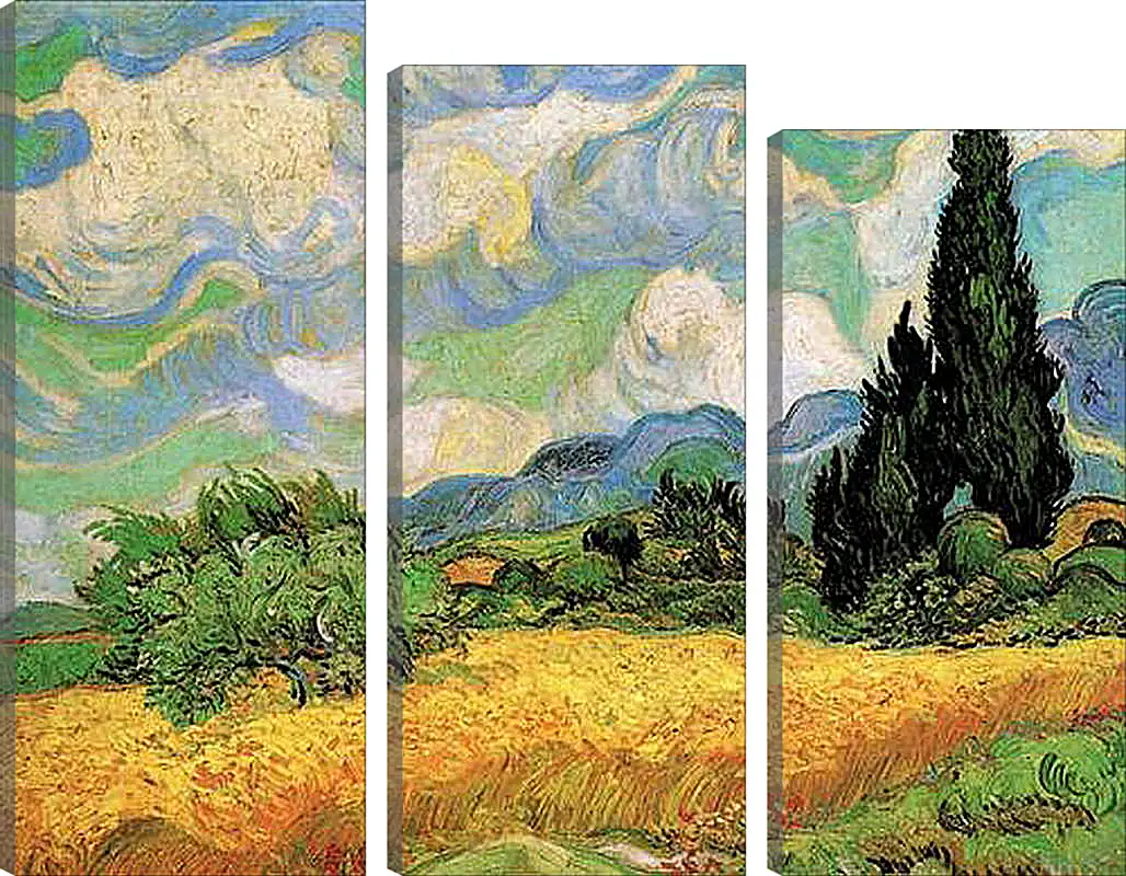 Модульная картина - Wheat Field with Cypresses at the Haute Galline Near Eygalieres. Винсент Ван Гог