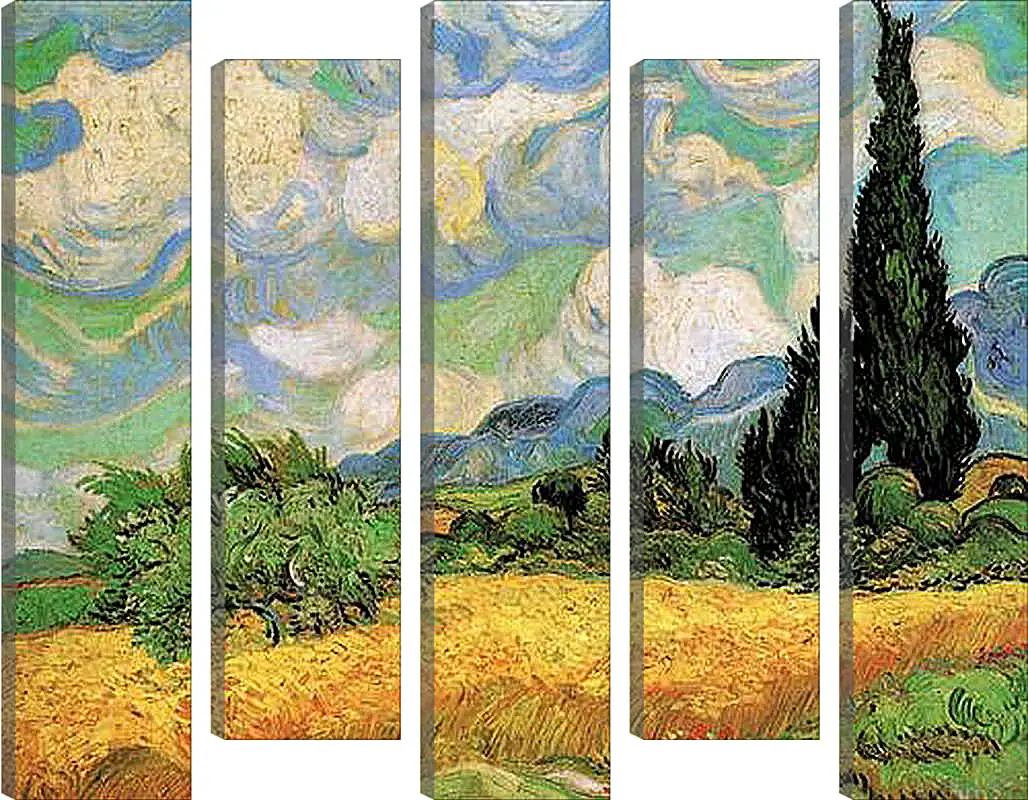 Модульная картина - Wheat Field with Cypresses at the Haute Galline Near Eygalieres. Винсент Ван Гог
