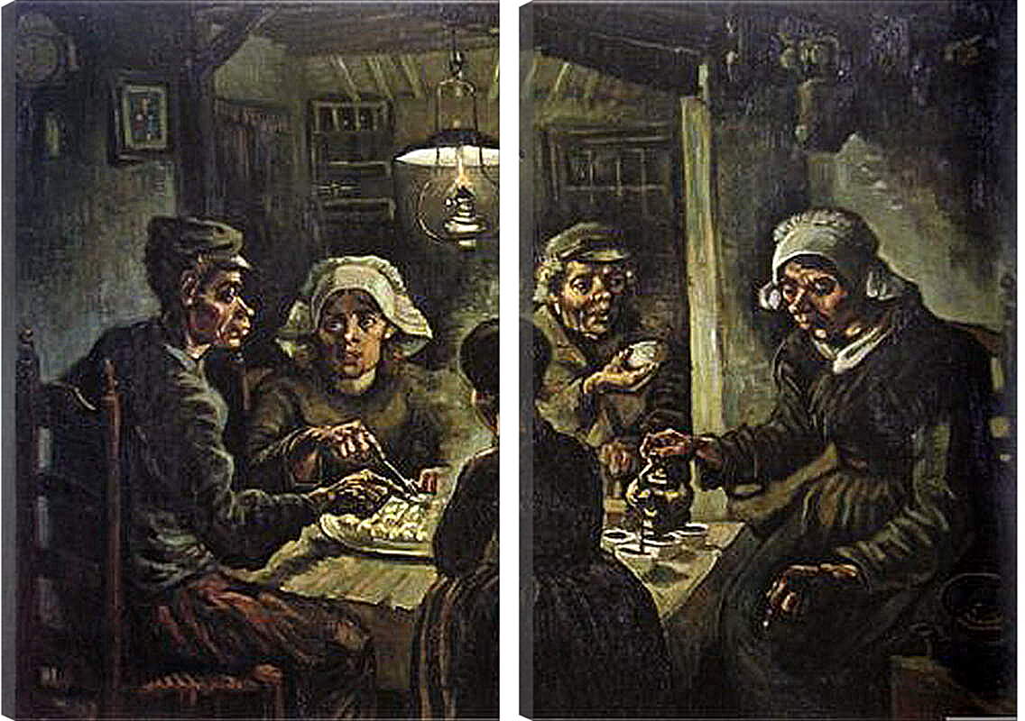 Модульная картина - Die Kartoffelesser. Винсент Ван Гог
