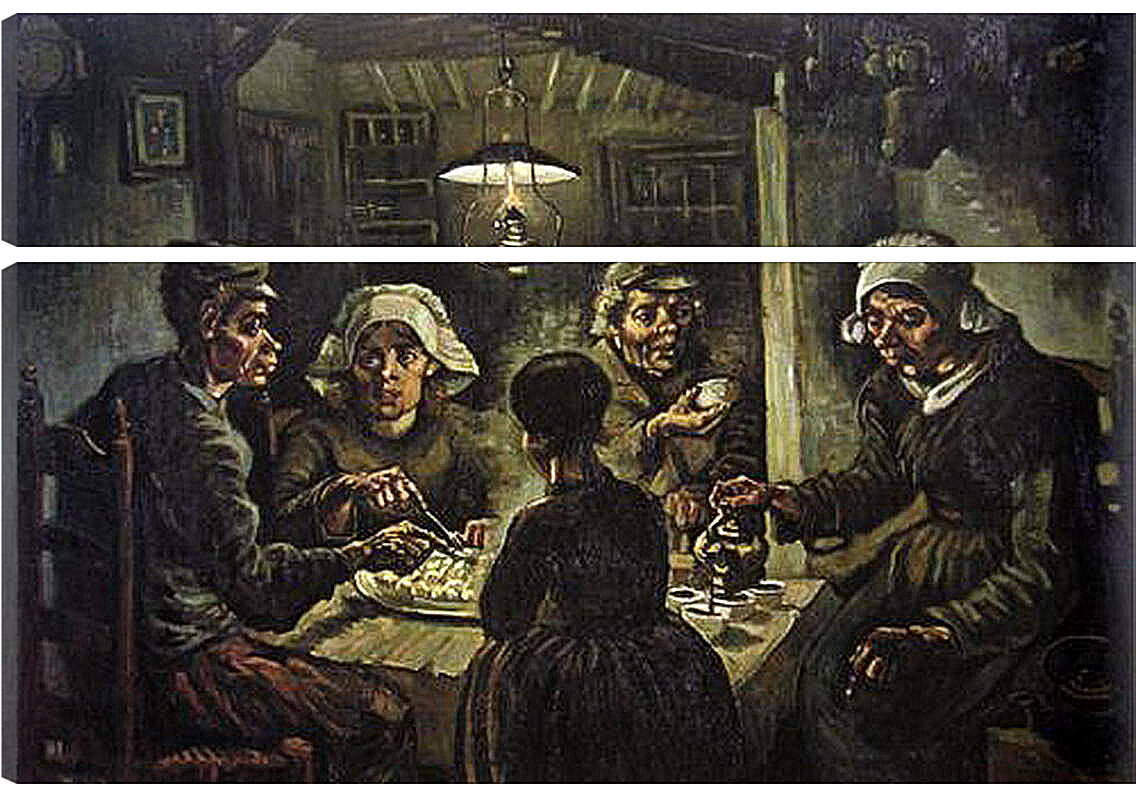 Модульная картина - Die Kartoffelesser. Винсент Ван Гог