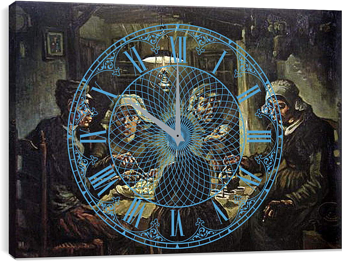 Часы картина - Die Kartoffelesser. Винсент Ван Гог
