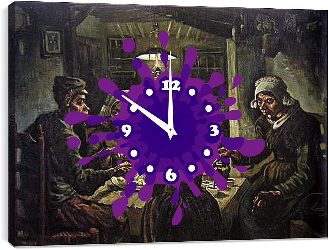 Часы картина - Die Kartoffelesser. Винсент Ван Гог
