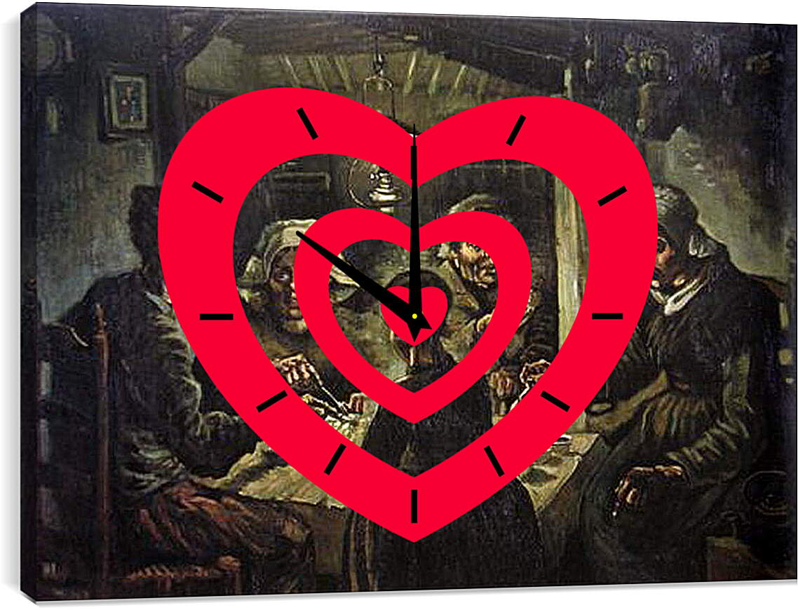 Часы картина - Die Kartoffelesser. Винсент Ван Гог