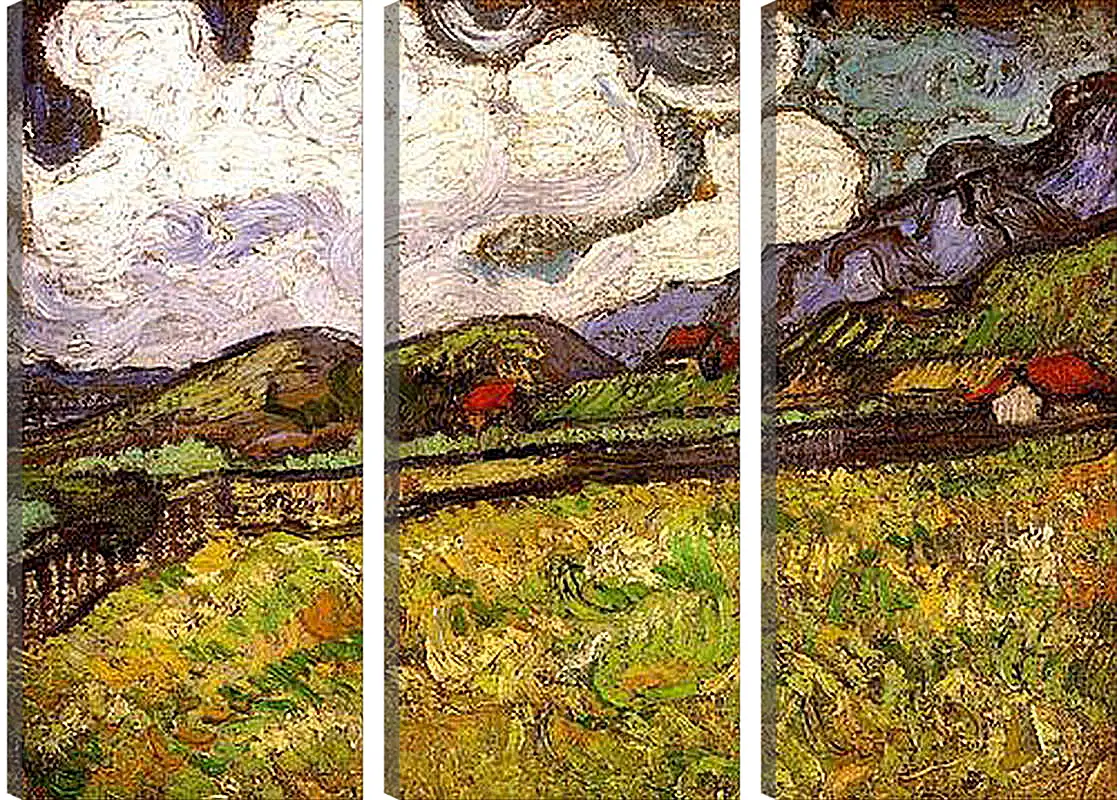 Модульная картина - Wheat Field Behind Saint-Paul Hospital. Винсент Ван Гог