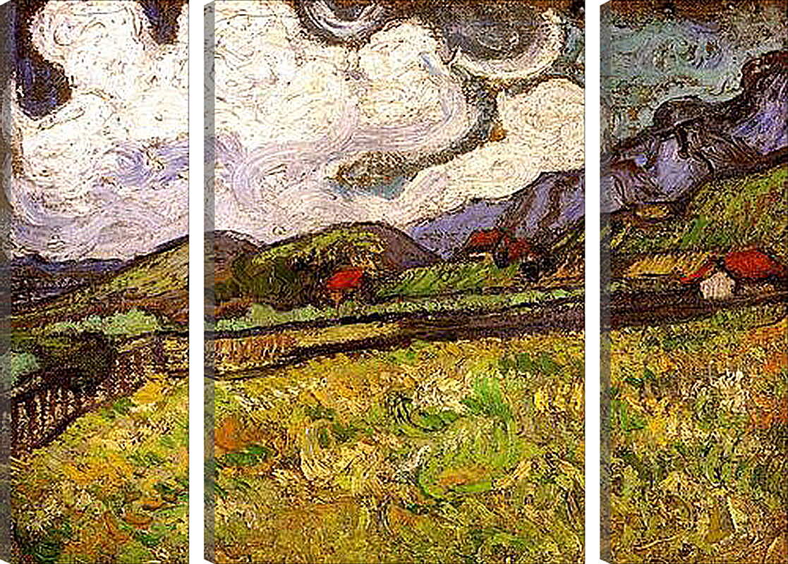 Модульная картина - Wheat Field Behind Saint-Paul Hospital. Винсент Ван Гог