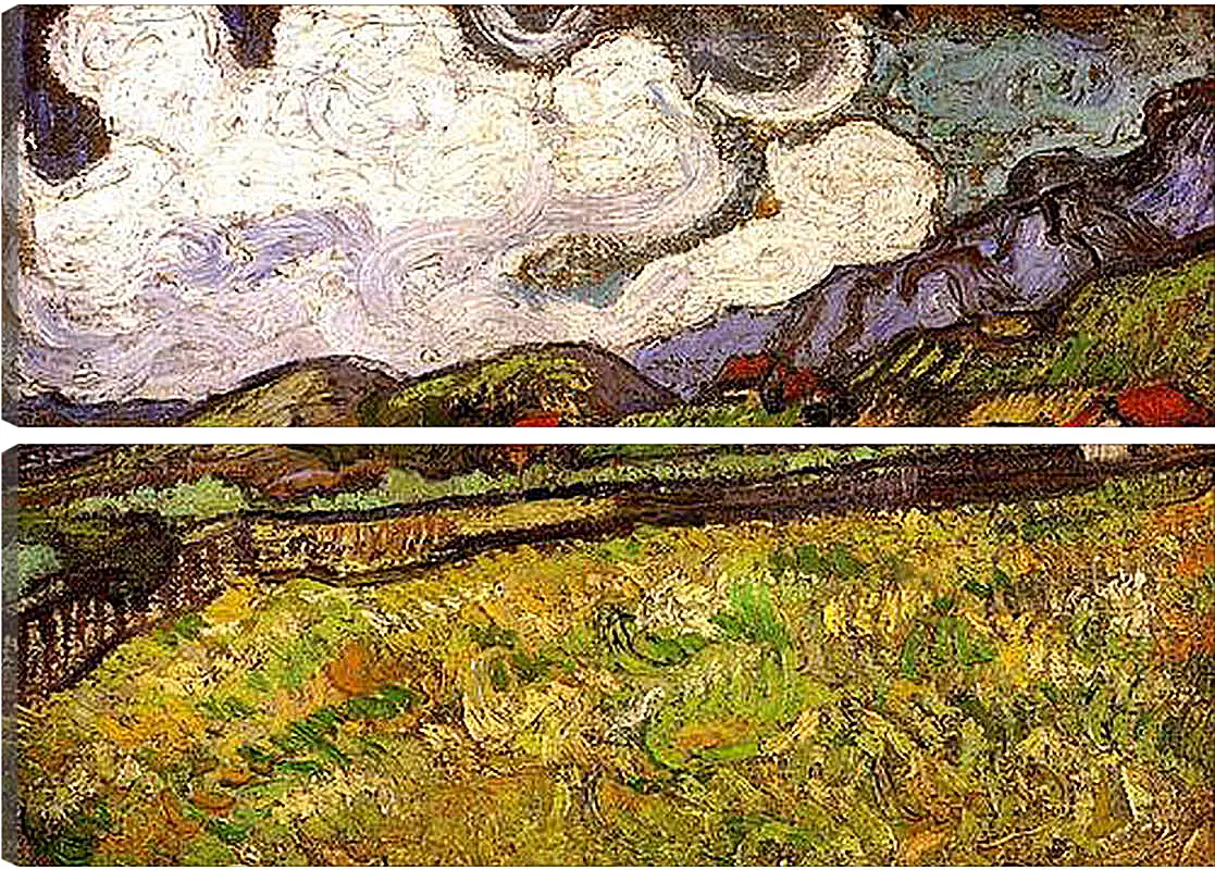 Модульная картина - Wheat Field Behind Saint-Paul Hospital. Винсент Ван Гог