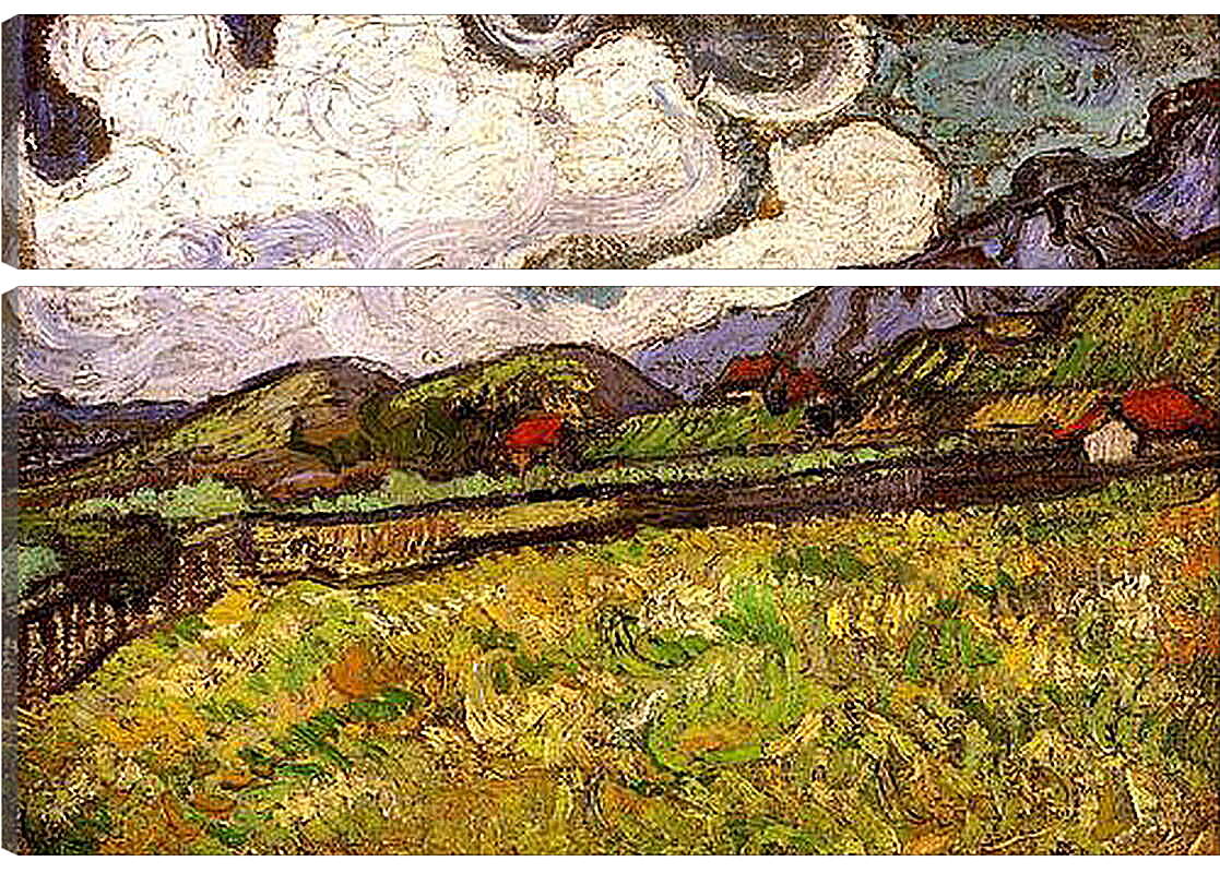 Модульная картина - Wheat Field Behind Saint-Paul Hospital. Винсент Ван Гог
