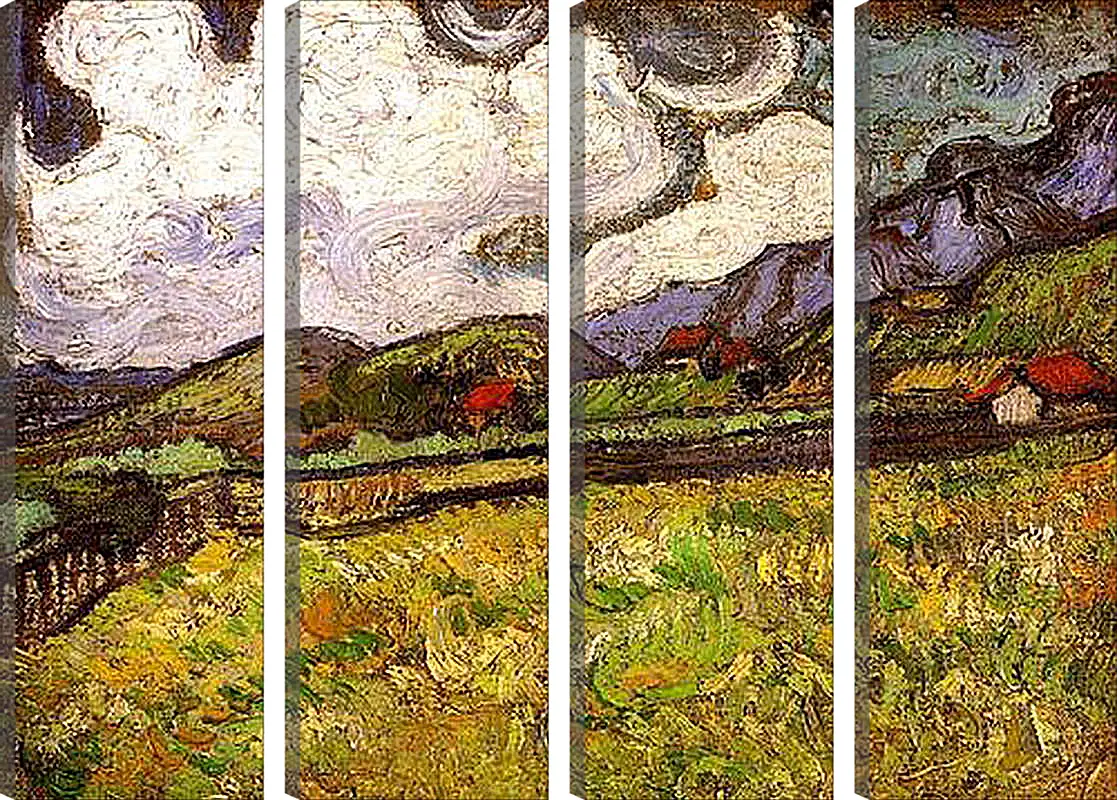 Модульная картина - Wheat Field Behind Saint-Paul Hospital. Винсент Ван Гог