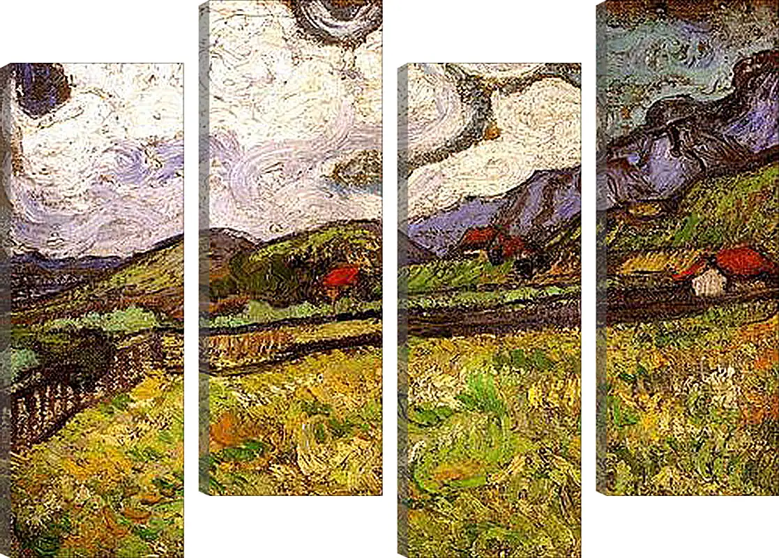 Модульная картина - Wheat Field Behind Saint-Paul Hospital. Винсент Ван Гог