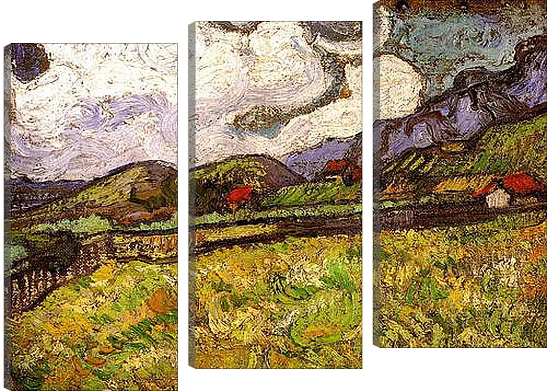 Модульная картина - Wheat Field Behind Saint-Paul Hospital. Винсент Ван Гог