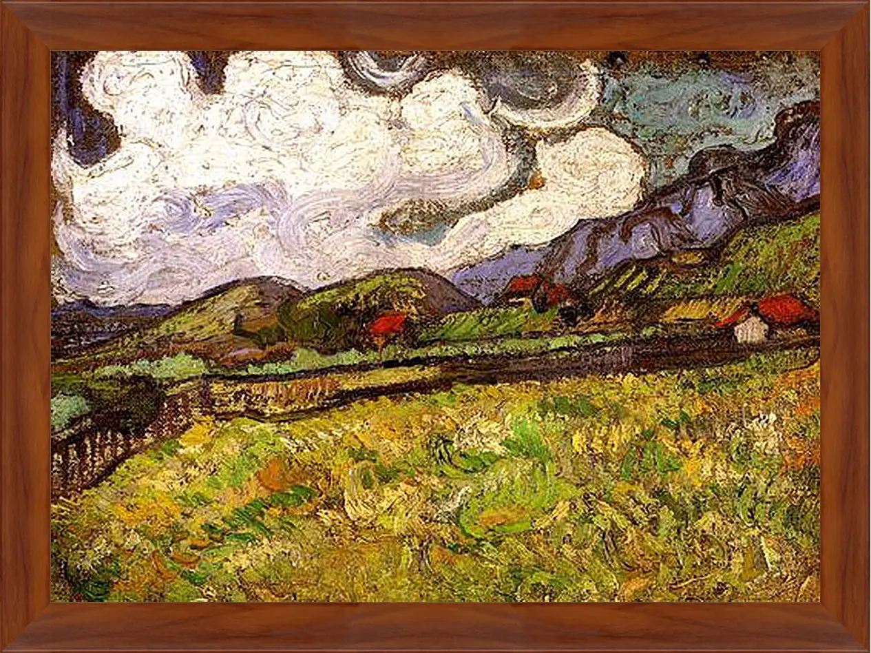 Картина в раме - Wheat Field Behind Saint-Paul Hospital. Винсент Ван Гог