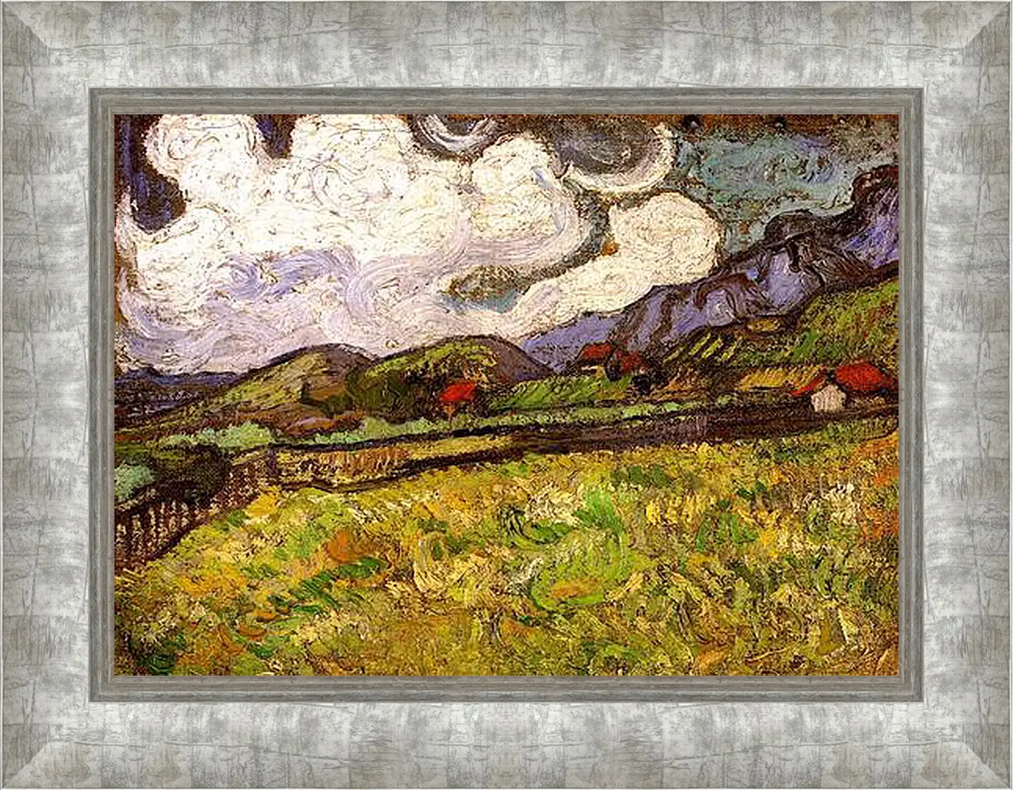 Картина в раме - Wheat Field Behind Saint-Paul Hospital. Винсент Ван Гог