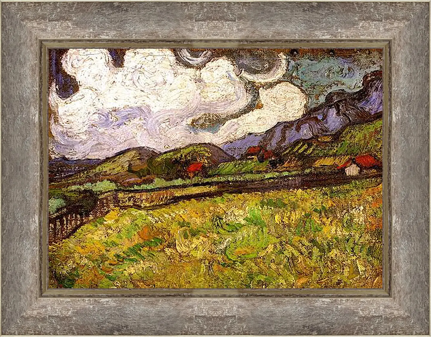 Картина в раме - Wheat Field Behind Saint-Paul Hospital. Винсент Ван Гог