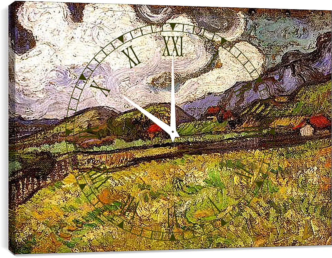 Часы картина - Wheat Field Behind Saint-Paul Hospital. Винсент Ван Гог