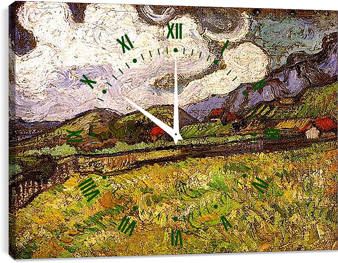 Часы картина - Wheat Field Behind Saint-Paul Hospital. Винсент Ван Гог
