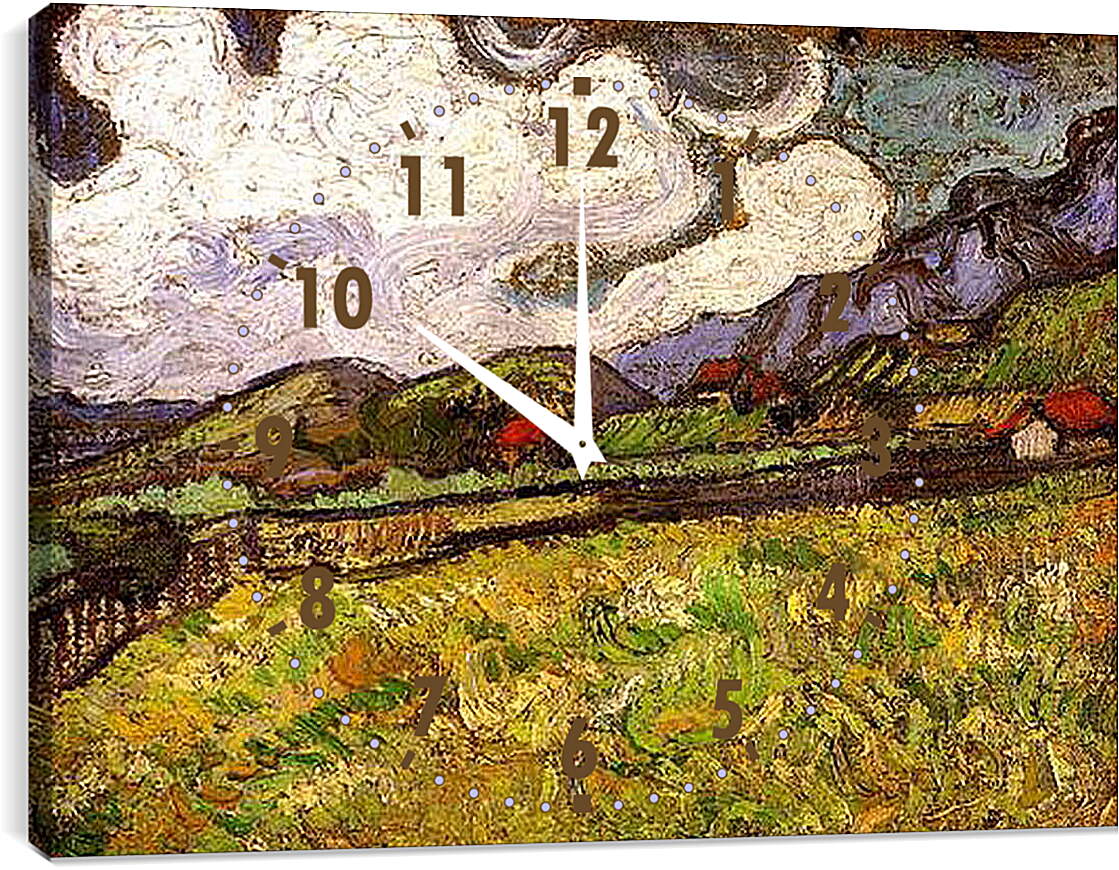 Часы картина - Wheat Field Behind Saint-Paul Hospital. Винсент Ван Гог