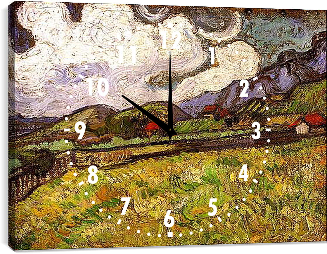Часы картина - Wheat Field Behind Saint-Paul Hospital. Винсент Ван Гог
