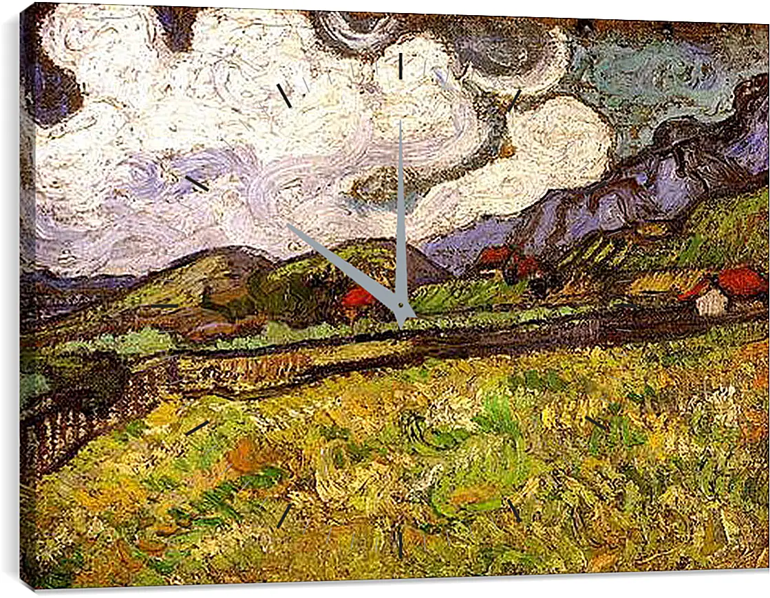 Часы картина - Wheat Field Behind Saint-Paul Hospital. Винсент Ван Гог