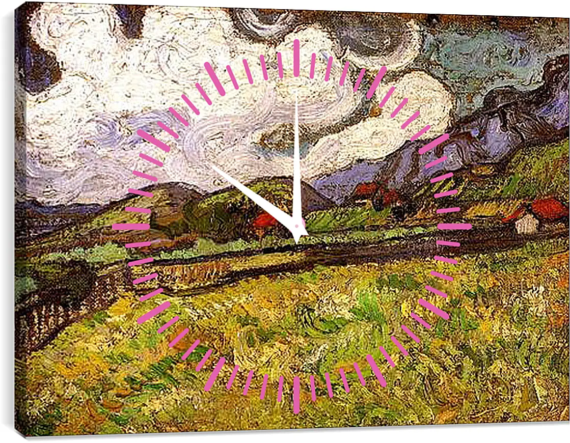 Часы картина - Wheat Field Behind Saint-Paul Hospital. Винсент Ван Гог