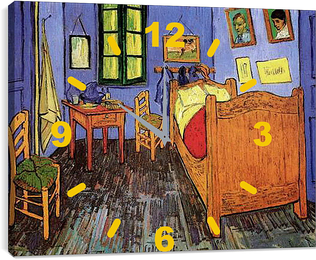 Часы картина - Vincent s Bedroom in Arles. Винсент Ван Гог
