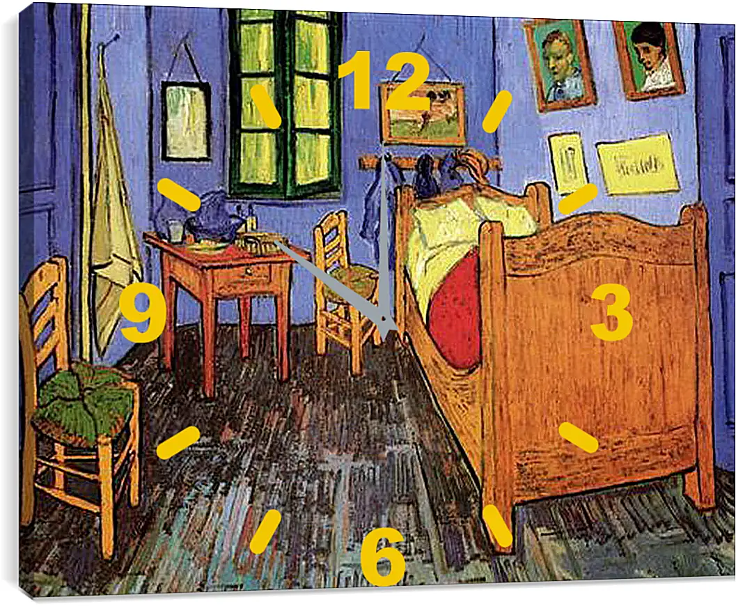 Часы картина - Vincent s Bedroom in Arles. Винсент Ван Гог
