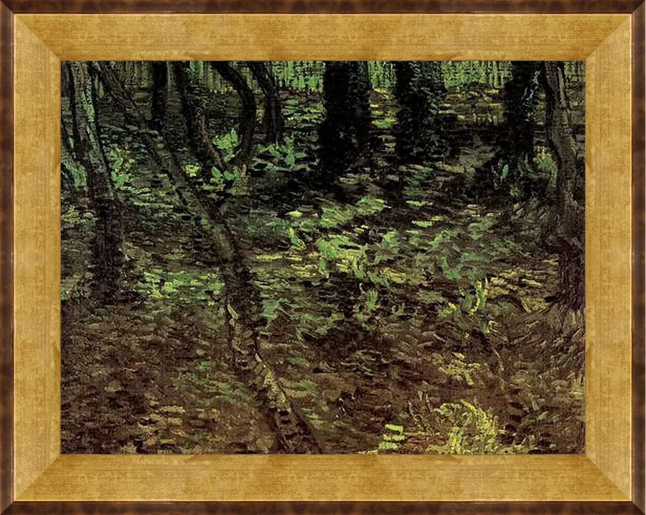 Картина в раме - Undergrowth with Ivy. Винсент Ван Гог