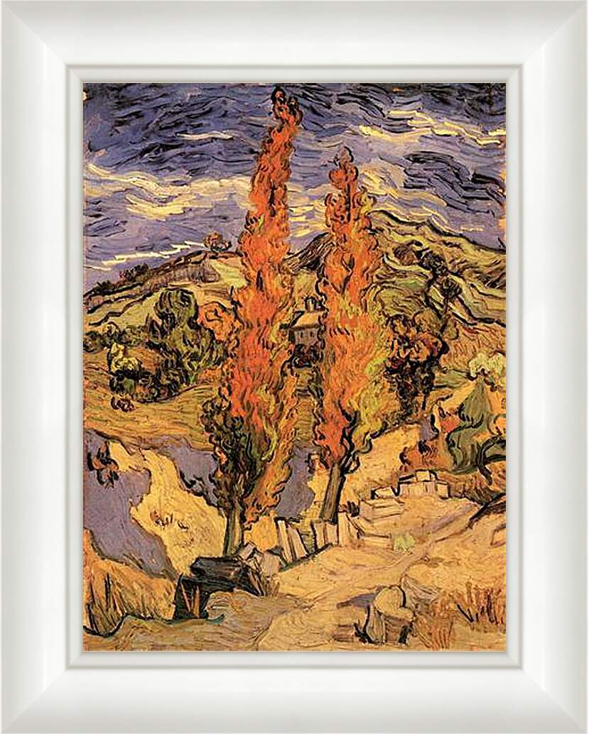 Картина в раме - Two Poplars on a Road Through the Hills. Винсент Ван Гог