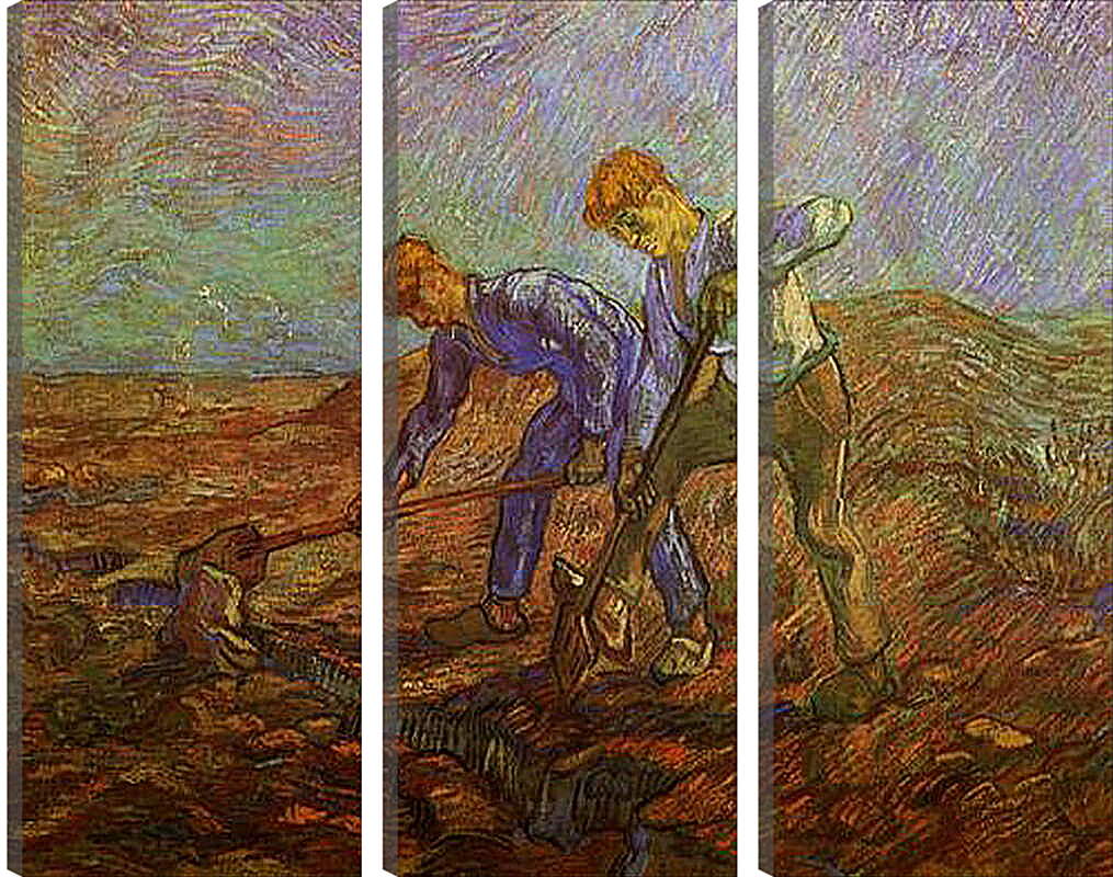 Модульная картина - Two Peasants Digging. Винсент Ван Гог