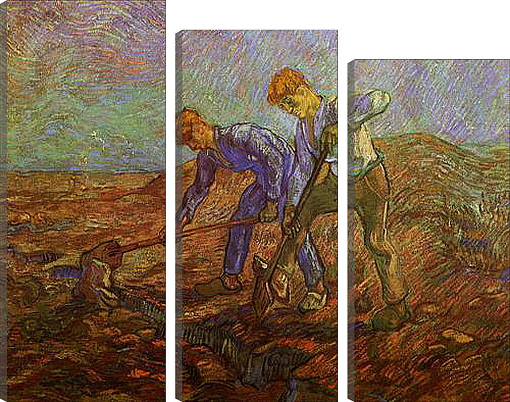 Модульная картина - Two Peasants Digging. Винсент Ван Гог
