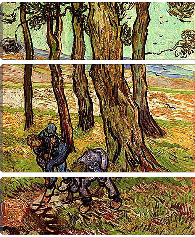 Модульная картина - Two Diggers Among Trees. Винсент Ван Гог

