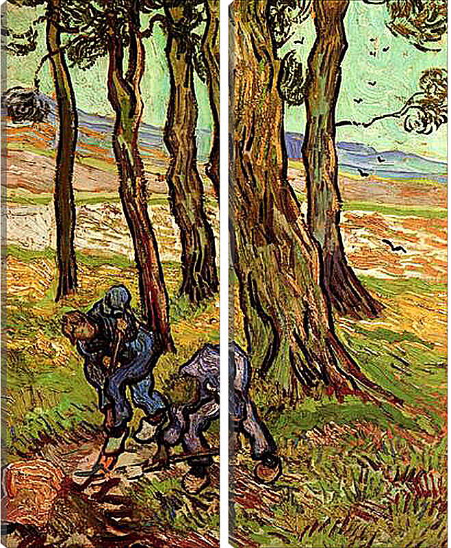 Модульная картина - Two Diggers Among Trees. Винсент Ван Гог