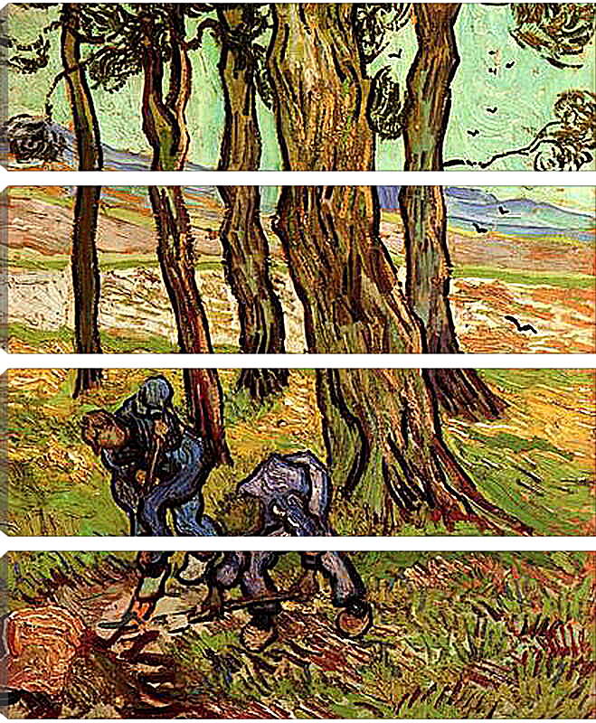 Модульная картина - Two Diggers Among Trees. Винсент Ван Гог
