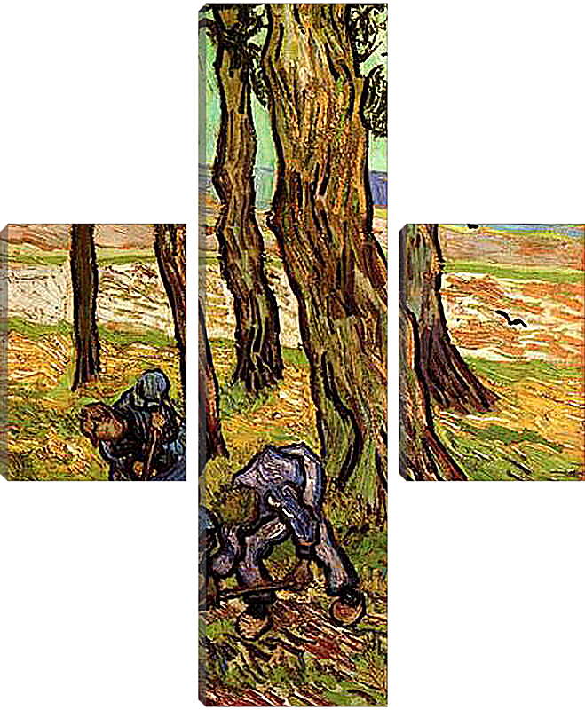 Модульная картина - Two Diggers Among Trees. Винсент Ван Гог