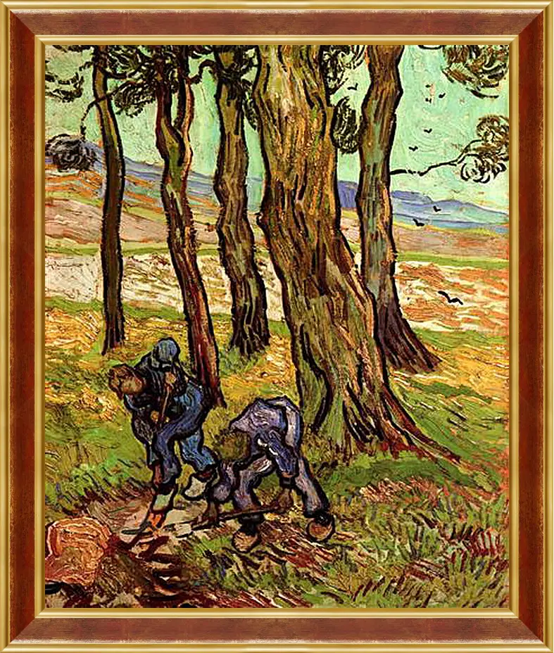 Картина в раме - Two Diggers Among Trees. Винсент Ван Гог