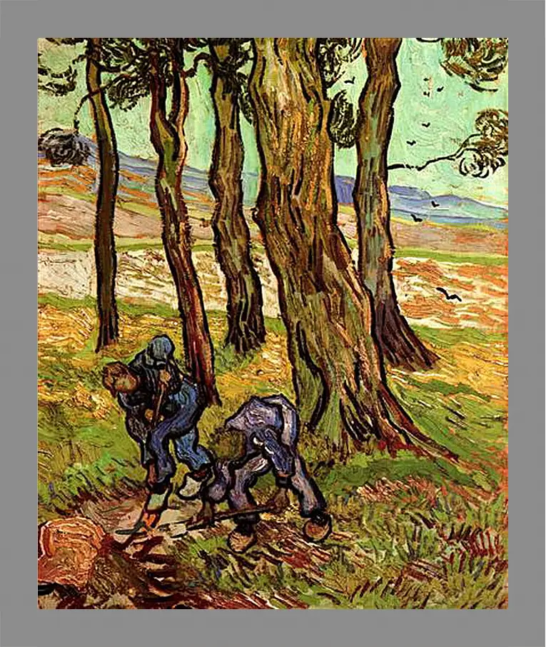 Картина в раме - Two Diggers Among Trees. Винсент Ван Гог